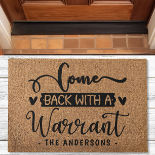 Kommen Sie zurück mit einem Wartelorb für lustige  Fußmatte