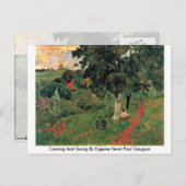 Kommen und gehen von Eugene Henri Paul Gauguin Postkarte (Vorne/Hinten)