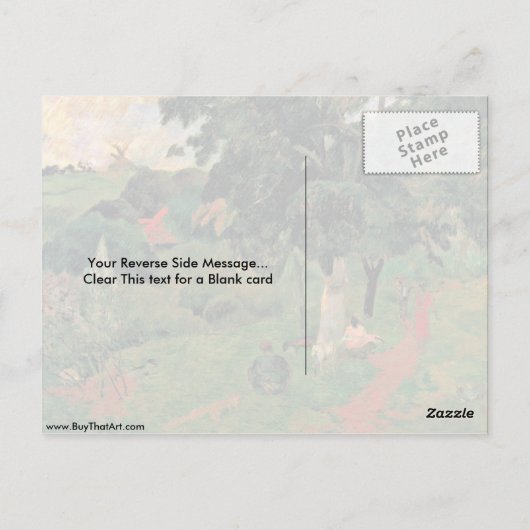 Kommen und gehen von Eugene Henri Paul Gauguin Postkarte (Rückseite)
