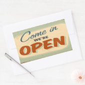 kommen, wenn wir offen sind rechteckiger aufkleber (Umschlag)