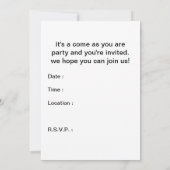 kommen, wie Sie Party Einladung (Rückseite)