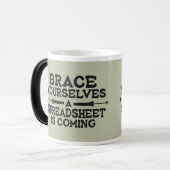 Kommende Tabellenkalkulation - Spaß für lustige Bu Kaffeetasse (Vorderseite Links)