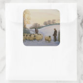 kommende Zuhause Quadratischer Aufkleber (Tasche)