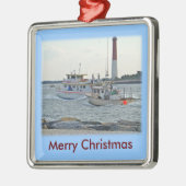 Kommendes Zuhause - Fischerboote im Barnegat Ornament Aus Metall (Links)