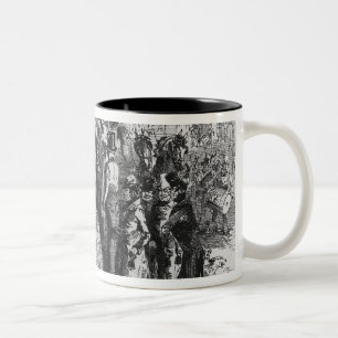 Kommendes Zuhause von der Kirche Zweifarbige Tasse