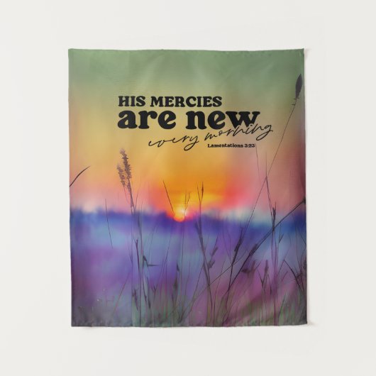 Kommentare 3:23 Seine Mercies sind neue Bibel Vers Wandteppich (Vorderseite)