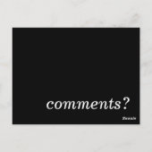 Kommentare? Postkarte (Rückseite)