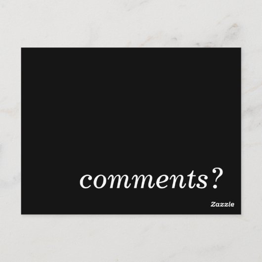 Kommentare? Postkarte (Rückseite)