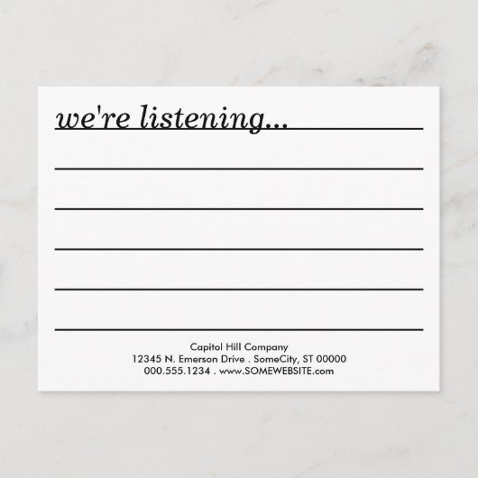 Kommentare? Postkarte (Vorderseite)