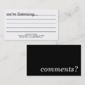 Kommentare? Visitenkarte (Vorne/Hinten)