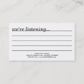 Kommentare? Visitenkarte (Vorderseite)