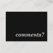 Kommentare? Visitenkarte (Rückseite)