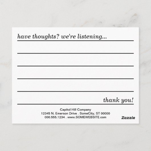 Kommentarkarte aus gedämpftem Glas Postkarte (Rückseite)