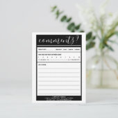 Kommentarkarte der Mailingliste Postkarte (Stehend Vorderseite)