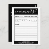 Kommentarkarte der Mailingliste Postkarte (Vorne/Hinten)