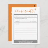 Kommentarkarte der Mailingliste Postkarte (Vorne/Hinten)