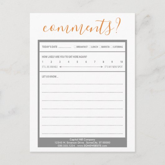 Kommentarkarte der Mailingliste Postkarte (Vorderseite)