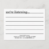 Kommentarkarte für Kaffeebohnen Postkarte (Vorderseite)