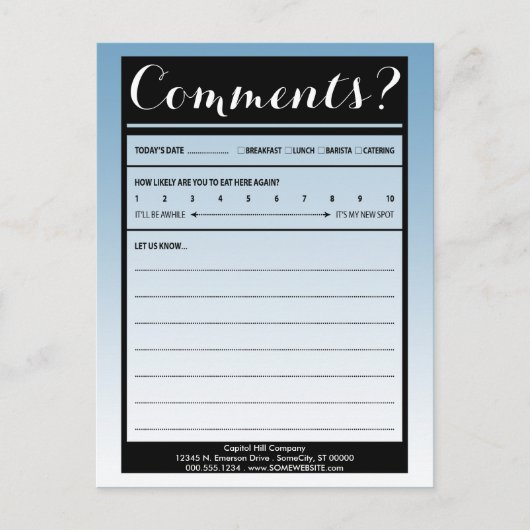 Kommentarkarte mit Logo Postkarte (Vorderseite)