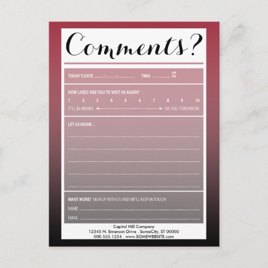 Kommentarkarte mit Logo Postkarte (Vorderseite)