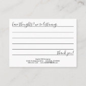 Kommentarkarte Visitenkarte (Rückseite)