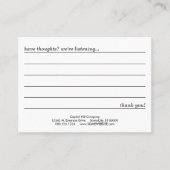 Kommentarkarte Visitenkarte (Vorderseite)