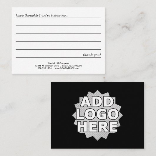 Kommentarkarte Visitenkarte (Vorne/Hinten)