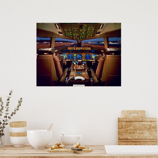 Kommerziell Jet Cockpit Poster (Küche)