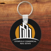 Kommerziell Real Anwesen Agent Chic Custom Black Schlüsselanhänger (Vorderseite)