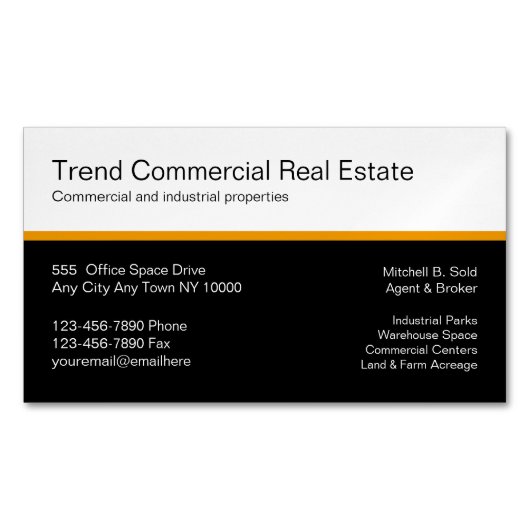 Kommerziell Real Anwesen Magnetische Visitenkarte (Vorderseite)