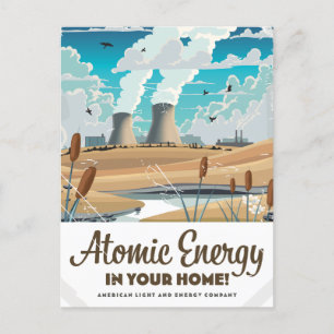 Kommerzielle Atomenergie Ankündigungspostkarte