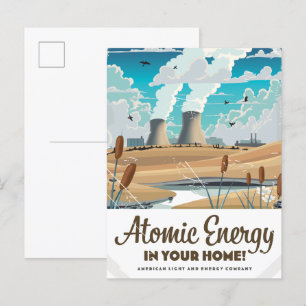 Kommerzielle Atomenergie Einladungspostkarte