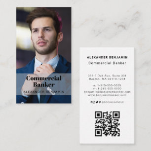 Kommerzielle Banker Foto QR Code Business Card Visitenkarte
