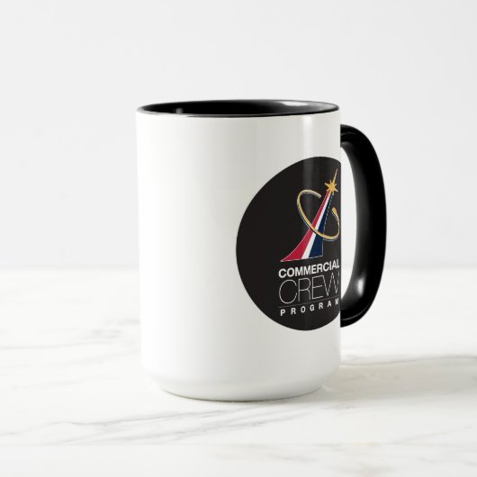 Kommerzielle Crew des NASA-Programms Schwarzes Log Tasse (VorderseiteRechts)