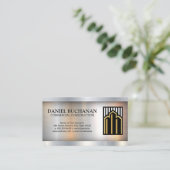 Kommerzielle Gebäude | Metallischer Hintergrund Visitenkarte (Stehend Vorderseite)