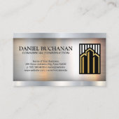 Kommerzielle Gebäude | Metallischer Hintergrund Visitenkarte (Vorderseite)