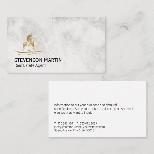 Kommerzielle Immobilien in Gold Visitenkarte (Vorne/Hinten)
