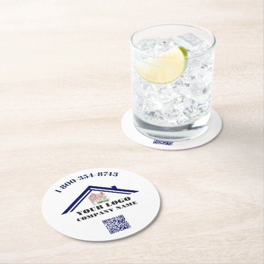 Kommerzielle Logo-QR-Code-Pullboard Runder Pappuntersetzer (Vor Ort)