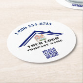 Kommerzielle Logo-QR-Code-Pullboard Runder Pappuntersetzer (Angewinkelt)