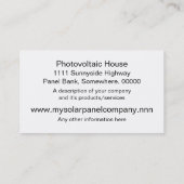 Kommerzielle Solarplattenbank Visitenkarte (Rückseite)