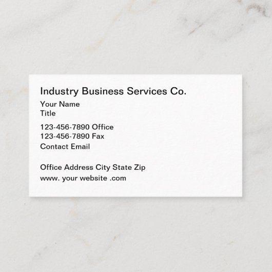 Kommerzielle Visitenkarten der Industrie Visitenkarte (Rückseite)