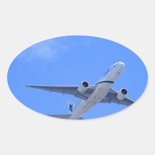 Kommerzieller Airliner Ovaler Aufkleber (Vorderseite)