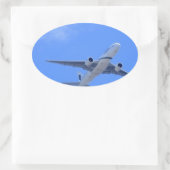 Kommerzieller Airliner Ovaler Aufkleber (Tasche)
