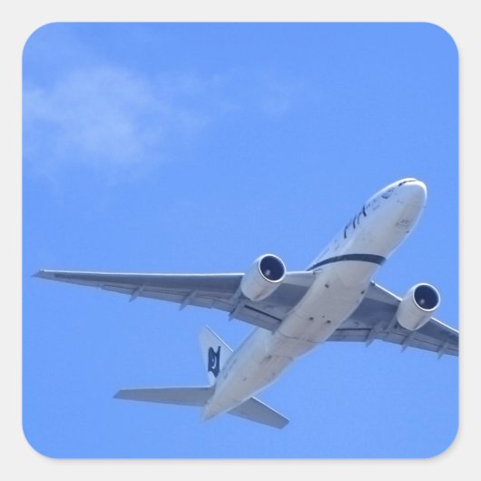 Kommerzieller Airliner Quadratischer Aufkleber (Vorderseite)