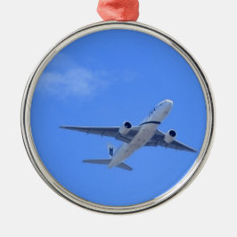 Kommerzieller Airliner Silbernes Ornament