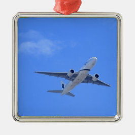 Kommerzieller Airliner Silbernes Ornament