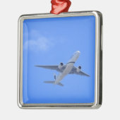 Kommerzieller Airliner Silbernes Ornament (Links)