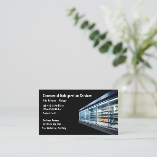 Kommerzieller Kältetechnikunternehmer Visitenkarte (Stehend Vorderseite)