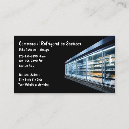 Kommerzieller Kältetechnikunternehmer Visitenkarte (Vorderseite)