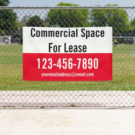 Kommerzieller Platz für das Leasing von rotem weiß Banner (Insitu)